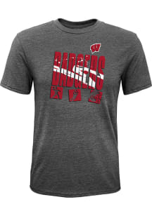Wisconsin Badgers Youth Red FULL TITLE SS TEE Short Sleeve T-Shirt