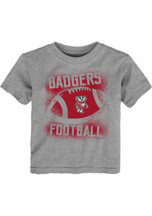 Wisconsin Badgers Toddler Red STENCIL BALL TEE Short Sleeve T-Shirt