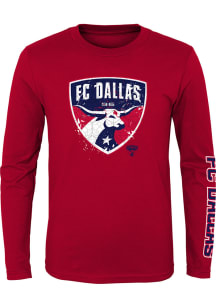 FC Dallas Youth Red Deconstructed Long Sleeve T-Shirt