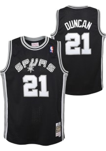 Tim Duncan  Mitchell and Ness San Antonio Spurs Youth Swingman Road Black Basketball Jersey