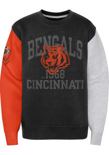 Cincinnati Bengals Youth Black 3rd and Goal Long Sleeve Crew Sweatshirt