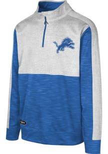 Detroit Lions Mens Blue Tackle Play Long Sleeve Qtr Zip Pullover