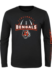 Cincinnati Bengals Boys Black Red Zone Long Sleeve T-Shirt