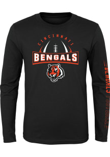 Cincinnati Bengals Youth Black Red Zone Long Sleeve T-Shirt