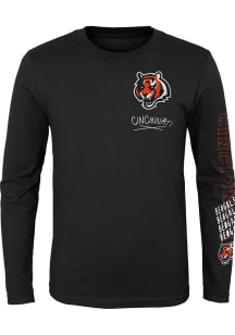 Cincinnati Bengals Boys Black Team Drip Long Sleeve T-Shirt