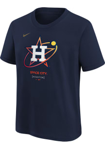 Nike Houston Astros Youth Navy Blue City Connect Short Sleeve T-Shirt