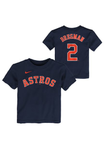 Alex Bregman Houston Astros Toddler Navy Blue Name and Number Short Sleeve Player T Shirt
