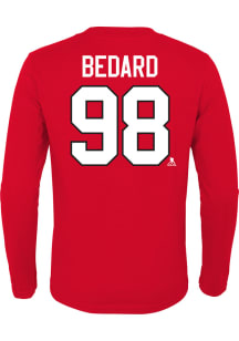 Connor Bedard Chicago Blackhawks Youth Red Flat NN Player Tee