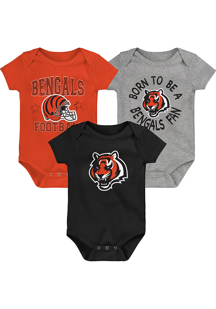 Cincinnati Bengals Baby Black Game On SS 3PK One Piece Set