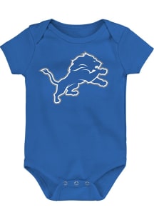 Detroit Lions Baby Blue Primary Logo Short Sleeve One Piece