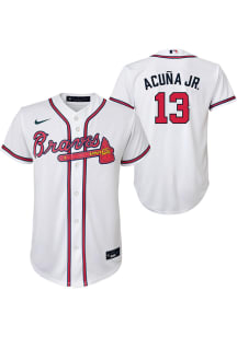 Ronald Acuna Jr  Nike Atlanta Braves Youth White Home Replica Jersey