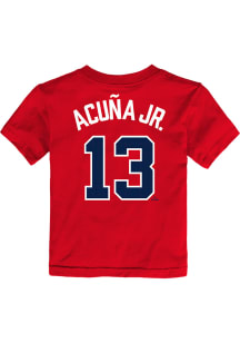 Ronald Acuna Jr Atlanta Braves Toddler Red Nike Home Name and Number Short Sleeve Player T Shirt
