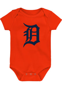 Detroit Tigers Baby Orange Primary Logo Short Sleeve One Piece