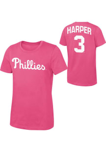 Bryce Harper  Outer Stuff Philadelphia Phillies Girls Pink NN Short Sleeve Tee