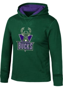 Mitchell and Ness Milwaukee Bucks Youth Green Legendary Slub Hooded Long Sleeve T-Shirt