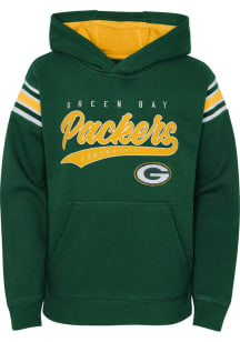 Green Bay Packers Boys Green Hall of Fame Long Sleeve Hooded Sweatshirt