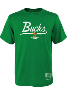 Mitchell and Ness Milwaukee Bucks Youth Kelly Green Tailgate Short Sleeve T-Shirt