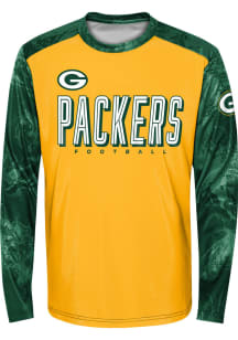 Green Bay Packers Boys Green Cover 2 Long Sleeve T-Shirt