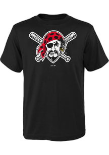 Pittsburgh Pirates Youth Black Secondary Pirate Logo Short Sleeve T-Shirt
