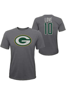 Jordan Love Green Bay Packers Youth Grey Grinder NN Player Tee