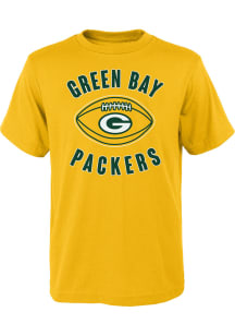 Green Bay Packers Boys Gold Little Kicker Short Sleeve T-Shirt