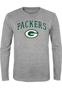 Green Bay Packers Toddler Grey Arched Logo Long Sleeve T-Shirt