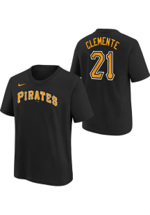 Roberto Clemente Pittsburgh Pirates Youth Black Home NN Player Tee