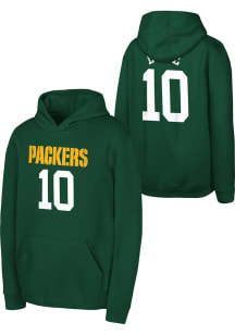 Jordan Love Outer Stuff Green Bay Packers Youth Mainliner NN Long Sleeve Player Hoodie Green