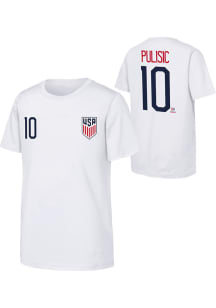 Christian Pulisic USMNT White TC Short Sleeve Player T Shirt