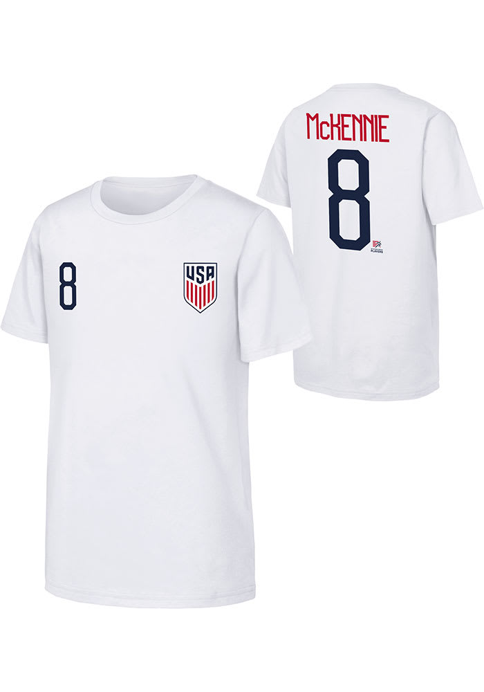 Weston McKennie USMNT White TC Short Sleeve Player T Shirt 133420673