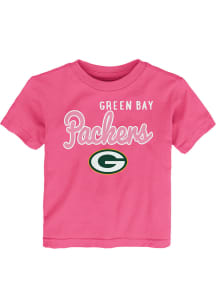 Green Bay Packers Toddler Girls Pink Big Game Short Sleeve T-Shirt