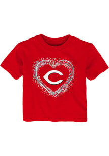 Cincinnati Reds Infant Girls Heart Shot Short Sleeve T-Shirt Red