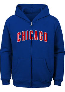 Chicago Cubs Youth Blue Wordmark Long Sleeve Full Zip Jacket