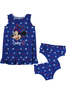 Chicago Cubs Infant Girls Blue Minnie Bow Set Top and Bottom