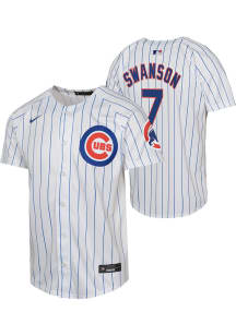 Dansby Swanson  Nike Chicago Cubs Youth White Home Limited Jersey