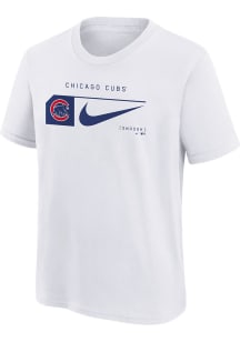 Nike Chicago Cubs Youth White Nike Team Swoosh Short Sleeve T-Shirt