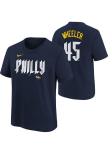 Zack Wheeler Philadelphia Phillies Youth Navy Blue Fuse City Connect Player Tee