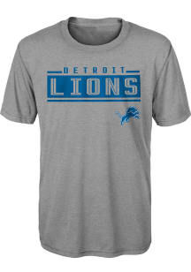 Detroit Lions Youth Grey Amped Up Short Sleeve T-Shirt