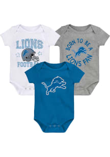 Detroit Lions Baby Blue Born To Be SS 3 PK One Piece