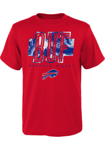 Buffalo Bills Youth Red Abbreviated Short Sleeve T-Shirt