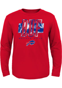 Buffalo Bills Youth Red Abbreviated Long Sleeve T-Shirt