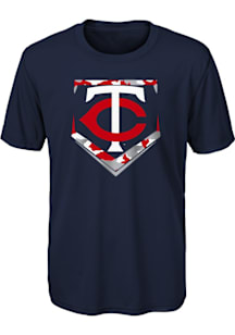 Minnesota Twins Youth Navy Blue Camo Base Short Sleeve T-Shirt
