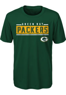 Green Bay Packers Boys Green Amped Up Short Sleeve T-Shirt