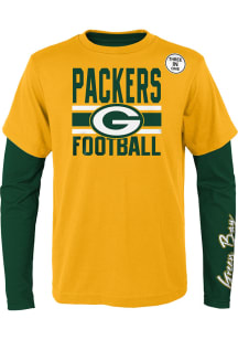 Green Bay Packers Boys Green Fan Fave 3-in-1 Long Sleeve T-Shirt