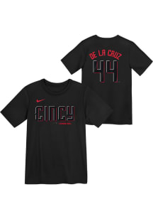 Elly De La Cruz  Cincinnati Reds Boys Black Fuse City Connect Short Sleeve T-Shirt