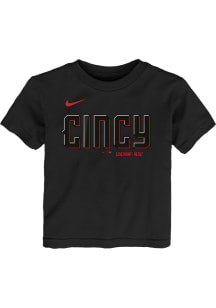 Nike Cincinnati Reds Toddler Black Wordmark City Connect Short Sleeve T-Shirt
