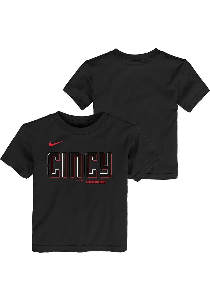 Nike Cincinnati Reds Toddler Black Wordmark City Connect Short Sleeve T-Shirt