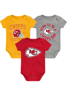 Kansas City Chiefs Baby Red Born To Be SS 3 PK One Piece