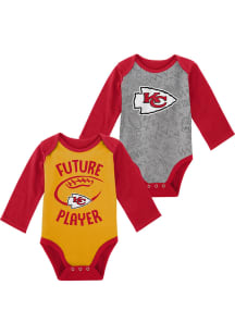 Kansas City Chiefs Baby Red Playtime LS 2 PK One Piece