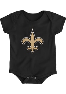 New Orleans Saints Baby Black Primary Logo Short Sleeve One Piece
